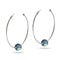 Gris | Argent | Boucles d'oreilles créoles en verre sirène
